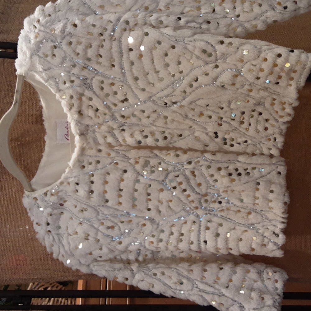 Faux Fur with sequins size small jacket